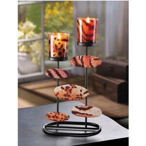 Tiger-riffic Candleholder Iron and Glass